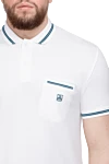 Corneliani Cotton polo white for men - Brand logo, contrasting lines on cuffs and collar. Chest pocket. 100% cotton. Buttons. Country of origin: Italy. Care: specialized cleaning - photo 5