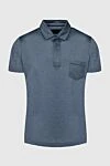 Corneliani Cotton polo blue for men - Chest pocket. 100% cotton. Buttons. Country of manufacture: Italy. Care: specialized cleaning - photo 1