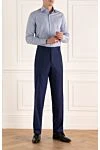 Blue trousers with a clean cut and impeccable fit Stefano Ricci - 100% wool. Closure: button, zipper. two front pockets, two back pockets. Country of origin: Italy. Care: specialized cleaning - photo 2