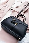 Women's leather handbag-bag black Celine - stitching. buckle, zipper. leather. Country of origin: Italy. Care: specialized cleaning - photo 4