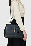 Celine Women's leather handbag-bag black - stitching. buckle, zipper. leather. Country of origin: Italy. Care: specialized cleaning - photo 1