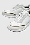 Loro Piana White suede and polyester sneakers for men - Contrasting stripes. suede, polyester. laces. Country of origin: Italy. Care: specialized cleaning - photo 5