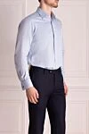 Zilli Blue cotton shirt for men - 100% cotton. Closure: buttons. Country of manufacture: Italy. Care: specialized cleaning - photo 3