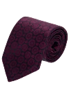 Italo Ferretti Purple silk tie for men - marsala flowers. 100% silk. Country of origin: Italy. Care: specialized cleaning - photo 1