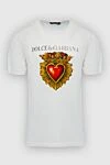 Dolce & Gabbana White cotton T-shirt for men - logo embossing, heart pattern. 100% cotton. Country of manufacture: Italy. Care: specialized cleaning - photo 1