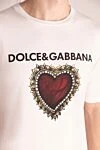 Dolce & Gabbana White cotton T-shirt for men - logo embossing, heart pattern. 100% cotton. Country of manufacture: Italy. Care: specialized cleaning - photo 5