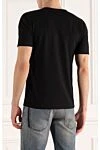 Black cotton T-shirt for men Dolce & Gabbana - logo embossing, heart pattern. 100% cotton. Country of manufacture: Italy. Care: specialized cleaning - photo 4