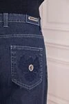 Stefano Ricci Blue cotton jeans with signature eagle head embroidery - contrast stitching. 98% cotton, 2% elastane. Closure: button, zipper. Three side pockets, two back pockets. Country of origin: Italy. Care: specialized cleaning - photo 5