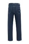 Blue cotton jeans with signature eagle head embroidery Stefano Ricci - contrast stitching. 98% cotton, 2% elastane. Closure: button, zipper. Three side pockets, two back pockets. Country of origin: Italy. Care: specialized cleaning - photo 6