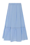 Blue cotton skirt for women Rocco Ragni - ruffles. 97% cotton, 3% elastane. elastic belt. Country of manufacture: Italy. Care: specialized cleaning - photo 6