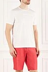 Loro Piana Men's white basic T-shirt with a round neck
- 100% cotton. Country of origin: Italy. Care: specialized cleaning - photo 3