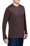 Cortigiani Long sleeve cotton brown for men - logo embroidery. 100% cotton. Country of origin: Italy. Care: specialized cleaning - photo 3