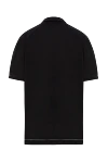 Black cotton polo shirt with a structured relief pattern for men Cortigiani - Embossed pattern, contrasting inserts. 100% cotton. Closure: Zipper. Country of origin: Italy. Care: specialized cleaning - photo 6