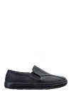 Tardini Black alligator moccasins for men - textured leather, perforation. alligator skin. lacing. Insole: leather. Country of manufacture: Italy. Care: specialized cleaning - photo 1