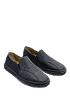 Tardini Black alligator moccasins for men - textured leather, perforation. alligator skin. lacing. Insole: leather. Country of manufacture: Italy. Care: specialized cleaning - photo 3