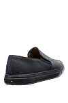 Black alligator moccasins for men Tardini - textured leather, perforation. alligator skin. lacing. Insole: leather. Country of manufacture: Italy. Care: specialized cleaning - photo 4