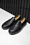 Black alligator moccasins for men Tardini - textured leather, perforation. alligator skin. lacing. Insole: leather. Country of manufacture: Italy. Care: specialized cleaning - photo 6