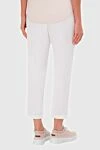 White linen trousers for women Peserico - free cut. four pockets. 100% linen. elastic belt, tie. Country of manufacture: Italy. Care: specialized cleaning - photo 4