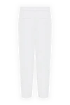 Peserico White linen trousers for women - free cut. four pockets. 100% linen. elastic belt, tie. Country of manufacture: Italy. Care: specialized cleaning - photo 7