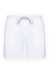 MC2 Saint Barth White polyester beach shorts for men - logo patch. two side, one back. 100% polyester. Closure: drawstring. Country of manufacture: Italy. Care: specialized cleaning - photo 1