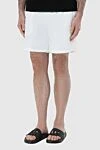 MC2 Saint Barth White polyester beach shorts for men - logo patch. two side, one back. 100% polyester. Closure: drawstring. Country of manufacture: Italy. Care: specialized cleaning - photo 3