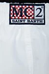 MC2 Saint Barth White polyester beach shorts for men - logo patch. two side, one back. 100% polyester. Closure: drawstring. Country of manufacture: Italy. Care: specialized cleaning - photo 5