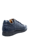 Blue crocodile leather sneakers for men Cesare di Napoli - textured leather. 100% crocodile skin. lacing. sole height 2cm. Country of manufacture: Italy. Care: specialized cleaning - photo 4