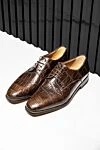 Men's shoes made of brown alligator leather Cesare di Napoli - Textured leather. 100% alligator skin. Lace-up. Interior: Alligator. Insole: Leather. Heel height: 2cm. Outsole: Other materials. Country of manufacture: Italy. Care: specialized cleaning - photo 6