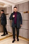 Пальто из полиэстера и вискозы синее мужское Montecore - 84% полиэстер, 16% вискоза. Пуговицы. Два боковых кармана, два внутренних кармана. 100% купро. Страна производитель: Италия. Уход: специализированная чистка - фото 8