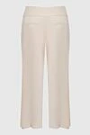 White acetate and viscose trousers for women Peserico - two pockets. 67% acetate, 33% viscose. elastic belt. Country of manufacture: Italy. Care: specialized cleaning - photo 6