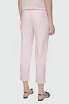 Pink viscose trousers for women Peserico - belt with a buckle. two pockets. 97% viscose, 3% elastane. button, zipper, belt. Country of manufacture: Italy. Care: specialized cleaning - photo 4