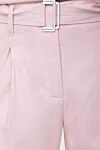 Peserico Pink viscose trousers for women - belt with a buckle. two pockets. 97% viscose, 3% elastane. button, zipper, belt. Country of manufacture: Italy. Care: specialized cleaning - photo 5