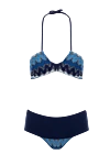 MC2 Saint Barth Women's blue two-piece swimsuit made of viscose and polyamide - fantasy pattern. viscose, polyamide. Closure: buttons. Country of manufacture: Italy. Care: specialized cleaning - photo 1