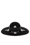 Black felt hat for women Saint Laurent - contrasting inserts. 100% felt. Country of manufacture: Italy. Care: specialized cleaning - photo 4