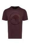 Stefano Ricci Футболка из хлопка и модала бордовая мужская - вышивка логотипа. 50% хлопок, 50% модал. Страна производитель: Италия. Уход: специализированная чистка - фото 1