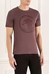 Stefano Ricci Футболка из хлопка и модала бордовая мужская - вышивка логотипа. 50% хлопок, 50% модал. Страна производитель: Италия. Уход: специализированная чистка - фото 3