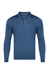 Svevo Long Sleeve Polo in Silk and Cashmere blue for men - Long sleeve. 80% cashmere, 20% silk. Closure: Buttons. Country of origin: Italy. Care: specialized cleaning - photo 1