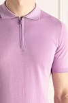 Svevo Cotton polo shirt pink for men - 100% cotton. Closure: Zipper. Country of manufacture: Italy. Care: specialized cleaning - photo 5