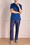 Men's blue linen trousers Zilli - 100% linen. Closure: button, zipper. two side, two back pockets. Country of manufacture: Italy. Care: specialized cleaning - photo 2