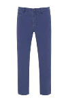 Zilli Men's blue cotton and cashmere trousers - 95% cotton, 3% cashmere, 2% elastane. Closure: button, zipper. two side, two back pockets. Country of manufacture: Italy. Care: specialized cleaning - photo 1