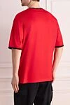 Red cotton T-shirt for men Zilli - contrast edging. 100% cotton. Country of manufacture: Italy. Care: specialized cleaning - photo 4