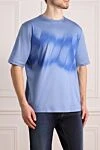 Zilli Blue cotton T-shirt for men - fantasy pattern. 100% cotton. Country of manufacture: Italy. Care: specialized cleaning - photo 3