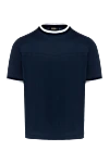 Zilli Cotton T-shirt blue for men - contrast edging collar. 100% cotton. Country of manufacture: Italy. Care: specialized cleaning - photo 1