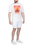 White cotton T-shirt for men Zilli - picture print. 100% cotton. Country of origin: France. Care: specialized cleaning - photo 2