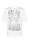 Zilli White cotton T-shirt for men - picture print, logo. 100% cotton. Country of origin: France. Care: specialized cleaning - photo 1