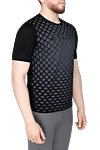 Zilli Black cotton T-shirt for men - fantasy pattern, logo. 100% cotton. Country of origin: France. Care: specialized cleaning - photo 3