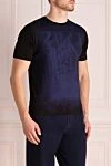 Zilli Cotton T-shirt blue for men - picture print, logo. 100% cotton. Country of manufacture: Italy. Care: specialized cleaning - photo 3