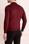 Zilli Long sleeve polo in silk and cashmere red for men - Embossed pattern. Long sleeve. 60% cashmere, 40% silk. Closure: Zipper. Country of manufacture: Italy. Care: specialized cleaning - photo 3