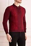 Long sleeve polo in silk and cashmere red for men Zilli - Embossed pattern. Long sleeve. 60% cashmere, 40% silk. Closure: Zipper. Country of manufacture: Italy. Care: specialized cleaning - photo 4