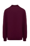 Men's long sleeve silk and cashmere polo, burgundy Zilli - Embossed pattern. Long sleeve. 60% cashmere, 40% silk. Closure: Zipper. Country of manufacture: Italy. Care: specialized cleaning - photo 6